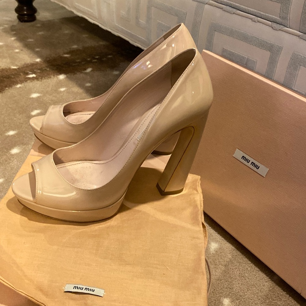 Miu Miu, Vernice Cipria 120, Patent Leather, Size 37